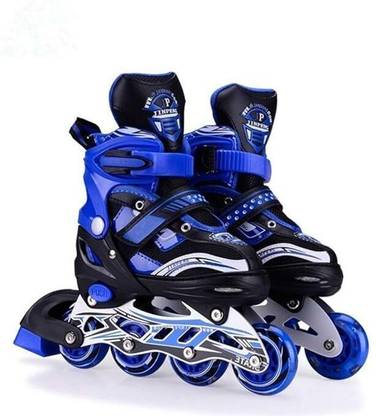 JOLARY Adjustable Size Inline Skates | Roller Skates Shoes for Beginners In-line Skates - Size 3-6 UK