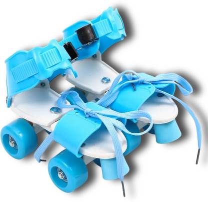 KAVANA Roller Skates for Kids Age Group 5-15 Years Adjustable Inline Skating Shoes Quad Roller Skates - Size 4--12 UK