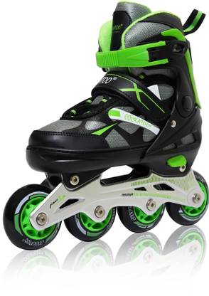 COCKATOO ADJUSTABLE ALUMINIUM INLINE SKATES 4 WHEELS IS 350 In-line Skates - Size LARGE UK
