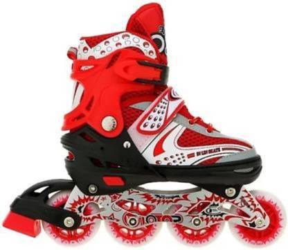 NHI INTERNATIONAL High quality Skating in-line shoe have different size and with PU LED.(red) In-line Skates - Size 6-9 UK