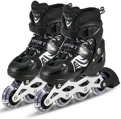 CountryLink inline skating Liner Roller Skates Shoes 4 Wheel LED light(1pair) In-line Skates - Size 8-11 UK