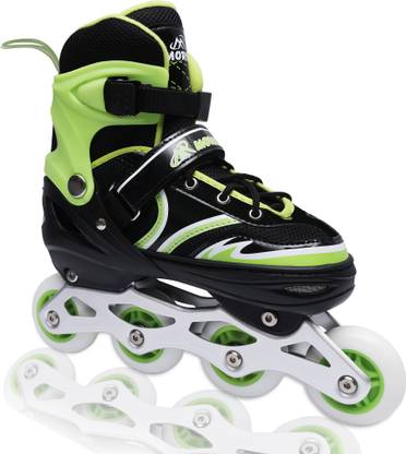 RAR SPORTS PVC 4 Wheels Inline Adjustable Skates Shoes for Boys & Girls (7 to 15 Years) In-line Skates - Size 6 UK