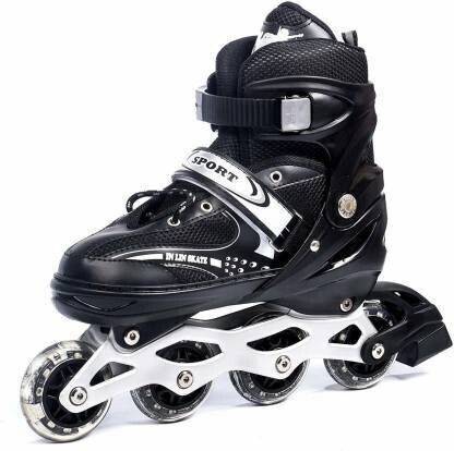 infinity trade High quality Skating in-line Shoe have different size and with PU LED wheel In-line Skates - Size 6-9 UK In-line Skates - Size 6-9 UK (Black) In-line Skates - Size 6-9 UK