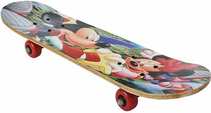 Sharva Enterprise mickey mouse multicolor skateboard assorted cartoon character 11 inch x 14 inch Skateboard