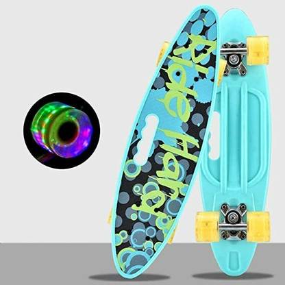 Nyalkaran Led Lights Wheels Portable Skateboard, Wheels Skate Boards, Cruiser Skateboard 6 inch x 24 inch Skateboard