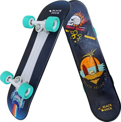 Jaspo Black Duck Fibre (26" X 6.5") Fully Assembled Skateboard (Suitable for All Age Group) - SKATIE BONES 26.5 inch x 6.5 inch Skateboard
