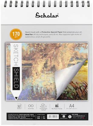 Scholar Artist Sketch Shield Acid Free Drawing Pad-A4 (170 GSM) Sketch Pad