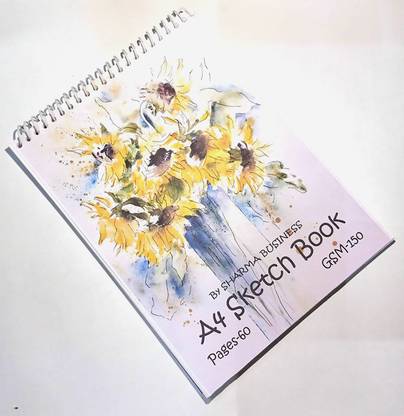 KRASHTIC Sunflower A4 (28x21)cm Size Drawing Book For Sketch,Painting etc 30 Sheet Set 1 Sketch Pad
