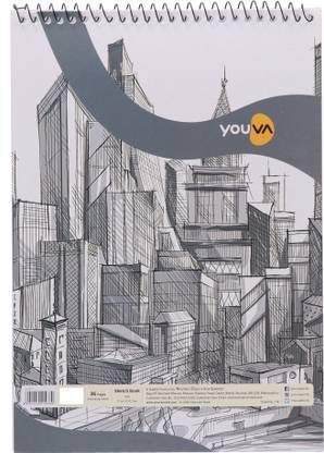 Youva Drawing Sketch Book-Top Spiral Bound-A4 Size 21 cmx29.7 cm Sketch Pad