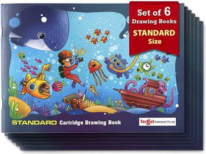 Target Publications Drawing Book for Kids| Standard Size | Sketch Pad | 34 Pages|34.5x24 cm|Set of 6 Sketch Pad