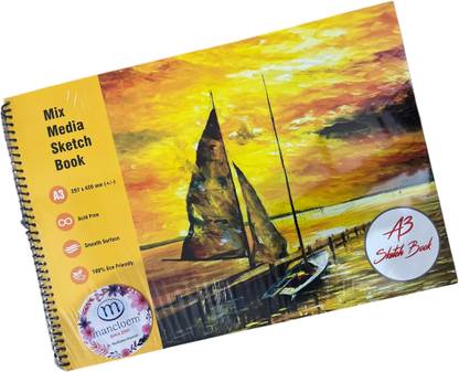 मैनक्लोएम A3 Sketch Book/ Drawing Book 30 Sheets in one pack (Pack of 1) स्केच पैड