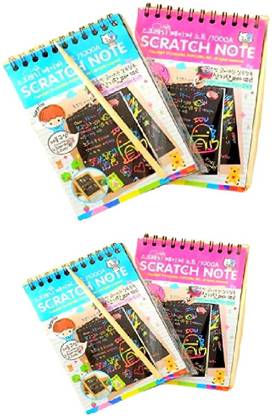 BM RETAIL A6 Drawing Book 40 Pages Rainbow Scratch Paper Notes Scratch Art Activity Books Sketch Pad