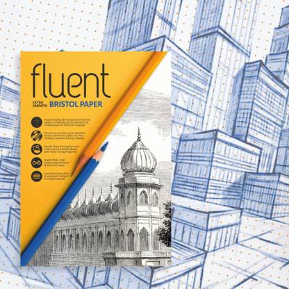ANUPAM Fluent Bristol Pad Extra Smooth Paper Both Side Dot-grid Paper A4 200GSM Sketch Pad