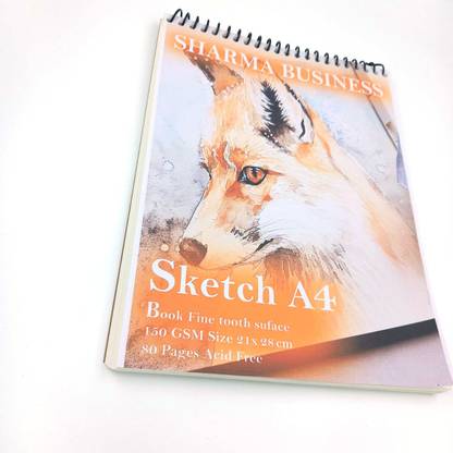KRASHTIC REDGE A4 Drawing Sketch book For Kids Adults Beginners Artist 80 Pages Set 1 Sketch Pad