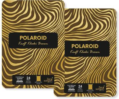 Zen Sangam Express your Mind A7(Pack of 2) Khaki Brown Polaroid Sheets - 250 GSM -Smooth Surface Round Corner Sketch Pad