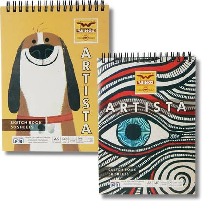 Wings Artista A5, 140 GSM Spiral-Bound | Sketching and Drawing Sketch Pad