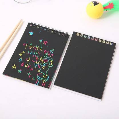 Mytoykid Drawing Colouring Book Black Scratch Paper Note. Kids Return Gift. Sketch Pad