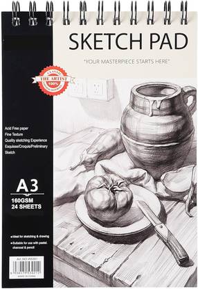 53 Arts Worison A3 Size Sketch Book 24 Sheets Spiral Bound Art Sketchbook Sketch Pad