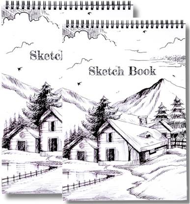 OFIXO A5 Sketchbook 50 Sheet -5.8 x 8.3 Inch 140 GSM| Top Spiral-Bound - Pack-2 Sketch Pad