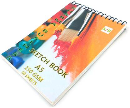 KRASHTIC Sketchbook For Drawing,Sketching 80 PAGE Set of 1 Smooth 150 GSM,Size A5 21x15cm Sketch Pad