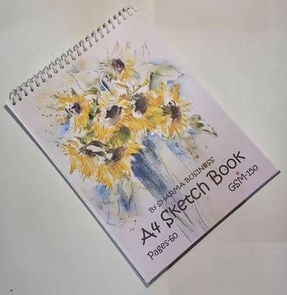 SHARMA BUSINESS Artist Sketch Book Wiro Spiral Bound A4 Size 30 Sheets, 150 GSM Size Sketch Pad