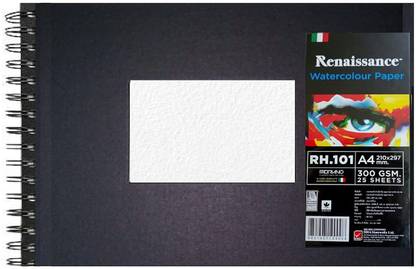 Renaissance Fabriano Drawing Watercolour Pad RH 101 A-4 Size 300GSM [25 Sheets] Sketch Pad