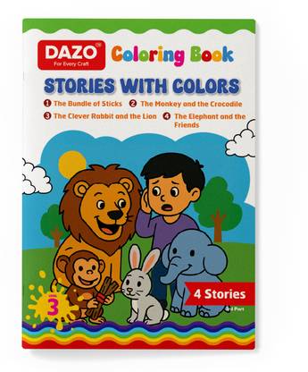 dazo Story Coloring Book for Kids Age 1 - 6 | Panchatantra Moral Education | Part 3 Sketch Pad