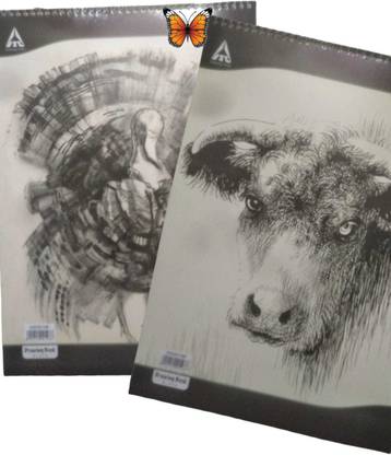 MobilePlanet sketch Book - A3 Size ( Pack of 2) 16.5 x 11.5 x 0.1 inch 40 Pages Spiral Bound Sketch Pad