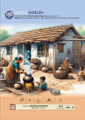 Greeshma Sketchbook 72 Pages 160 GSM Drawing Paper |Sketchpad for Artists A4 size Sketch Pad