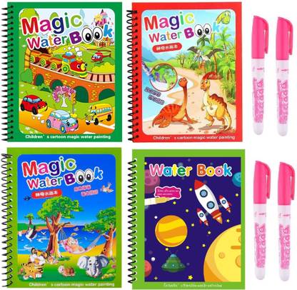 ibox Reusable Magic Water Book Set Of 4 Water Colouring Book Sketch Pad