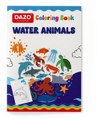 dazo Coloring Book for Kids 1-6 Years - Water Animals Drawing Book for Early Learners Sketch Pad