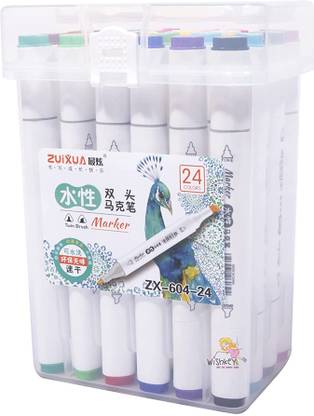 Excite Shoppers ES_24DUAL Broad and Narrow tips - Dual Side Nib Sketch Pens