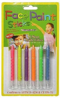 Barbarik Face Paint Neon Bright 6 Colors Nib Sketch Pens