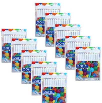 SVHub Collections Classic Sketch Pens for Drawing and Art (Pack of 10 - Each Pack Contains 12 Sketches) Nib Sketch Pen