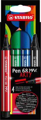 Stabilo Pen 68 MAX - ARTY - Premium Fibre-Tip Pen with Chisel Tip Nib Sketch Pens