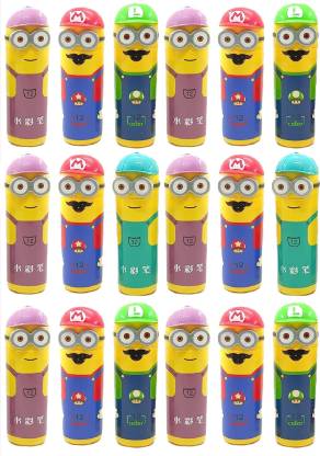 Pvention Return Gift For Kids / Minion Character Pencil Box Having Sketch Color Pen Superfine Nib Sketch Pens