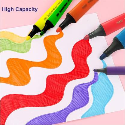 Pulsbery 24 pcs color sketch colors for kids Nib Sketch Pens  with Washable Ink