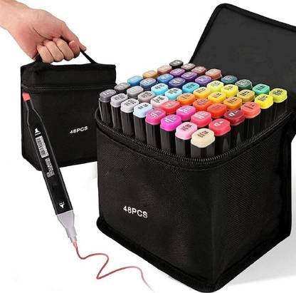 ZILLTOYIN Multi Colour sketch pen set Dual Tip Art Markers Sketching Head Marker Pens for Kids Adult Nib Sketch Pens  with Washable Ink