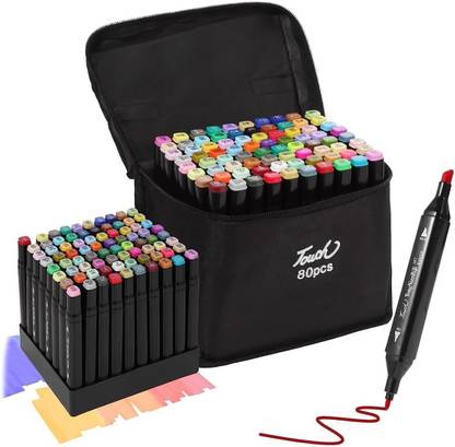 GAURINANDAN 80 Marker Pan Dual Tip Marker Pen Nib Nib Sketch Pens
