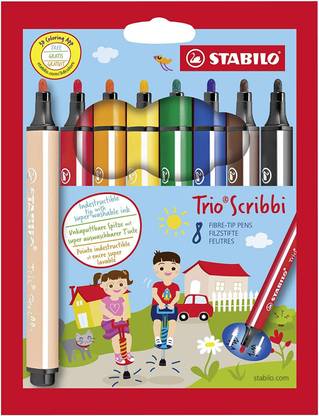 Stabilo Trio Scribbi Fibre-Tip Nib Sketch Pens