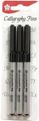 sakuraa Pigment Calligraphy Pen Black Ass't Point Size 1,2,3, Nib Sketch Pens