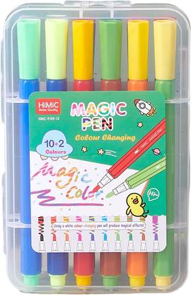 WHITE POPCORN Magic Colors Pen Set – 12 Pcs, Colour Changing Sketch Pens Nib Sketch Pen