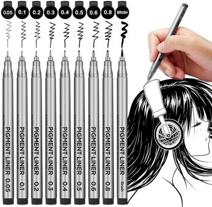 Definite Pigment Liner Ultra Fine Point Pen Nib Sketch Pens