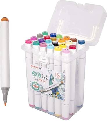 QUICKNEED Double Sided Art Marker Pens For Drawing Peacockey Dual Tip Nib Sketch Pens