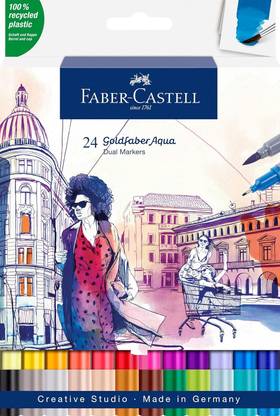 FABER-CASTELL Gold Faber Aqua Dual Marker Brush Nib Sketch Pen