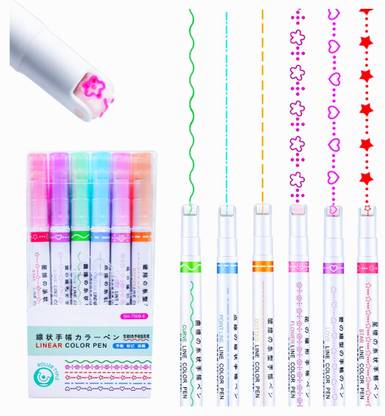 SHRIKIRTI Border highlighter pen Designer Nib Sketch Pens  with Washable Ink