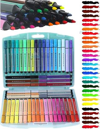 BONGERKING Washable Watercolor Pens Set Art Markers Colour Sketch Pens - 48 Set