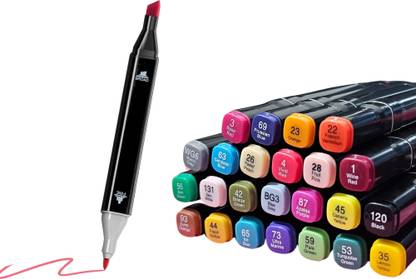 KOTHIA Dual Tip Art Markers-24 K 812 24 PCS Bullet and Calligraphy Alcohol Ink Marker Nib Sketch Pens