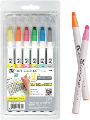 Zig DOT Markers 12 Colors Set for Crafts, Scrapbooking, Drawing, and Coloring. bold Nib Sketch Pen