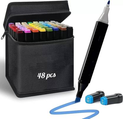 URBANHUDA 48 PCS Alcohol Markers Sketch Pen Set Dual Tip Brush Pens Markers for Drawing Dual Tip Art Marker Nib Sketch Pens